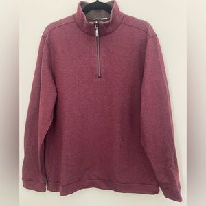 Tommy Bahama Men's Zip-Neck Sweater in Heathered Wine